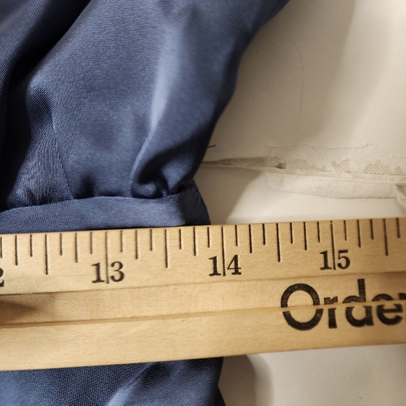 Lulus Dress Womens Small Slate Blue Distinctive Charm Satin Asymmetrical Maxi - Picture 10 of 11